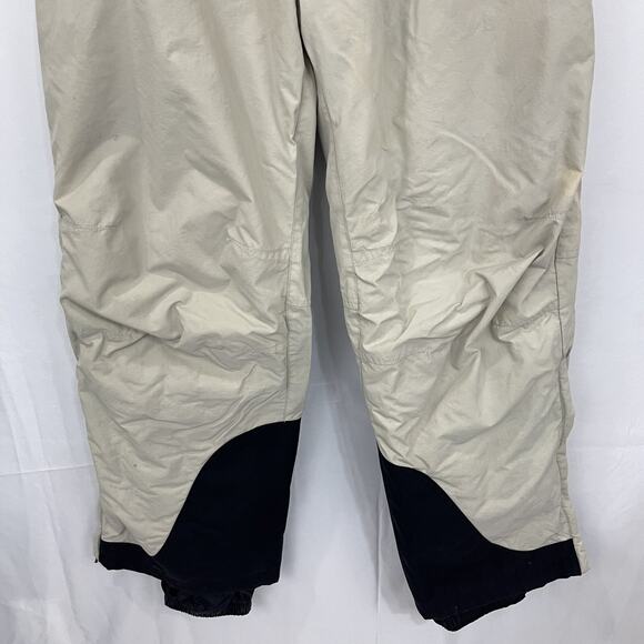 LL Bean Men's Insulated Ski Snow Pants Beige / Black Nylon Sz Medium 30 Inseam - Picture 3 of 15